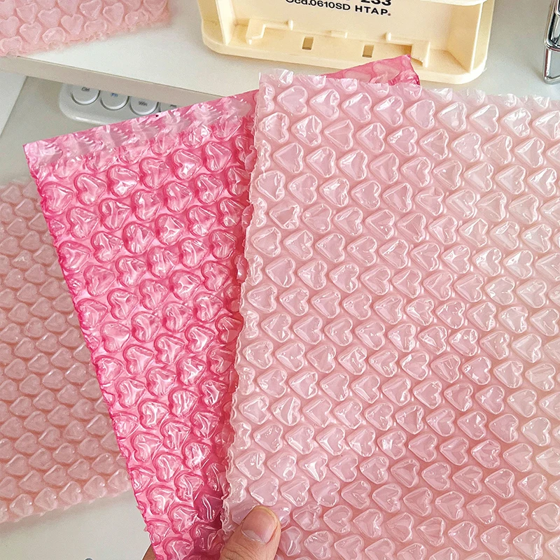 20pcs Pink Love Heart Shaped Bubble Padded Mailing Envelope Protective Wrap  Plastic Shockproof Bag Packaging Shipping Bag - AliExpress