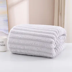 Large Thick Coral Fleece Multipurpose Quick-Dry Bath Towel - 70x140cm (Grey)