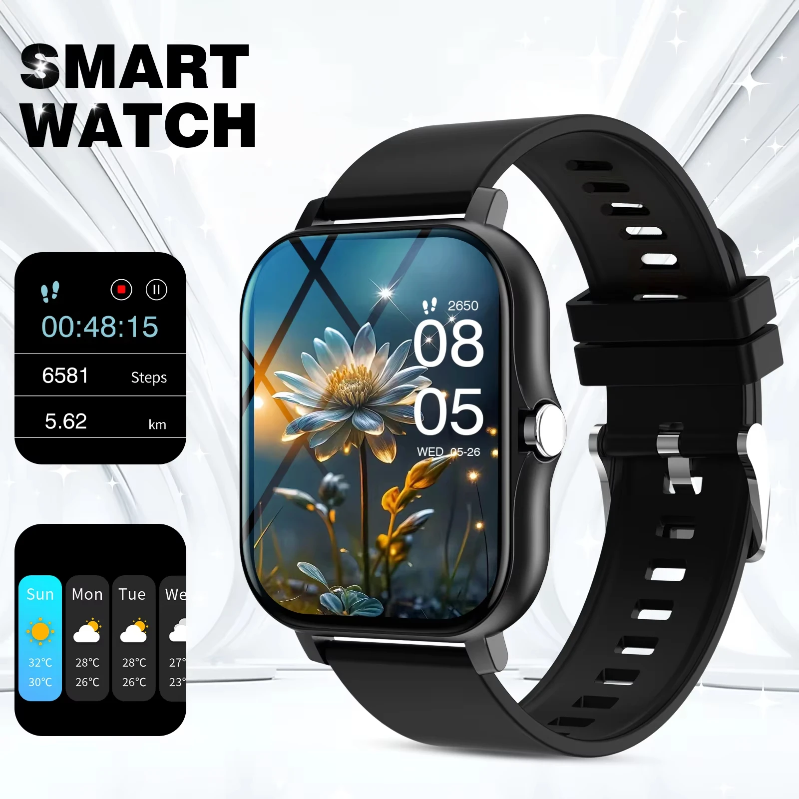 LAXASFIT 2025 nouvelle montre intelligente pour hommes femmes cadeau plein écran tactile sport Fitness montre Bluetooth appel numérique Smartwatch