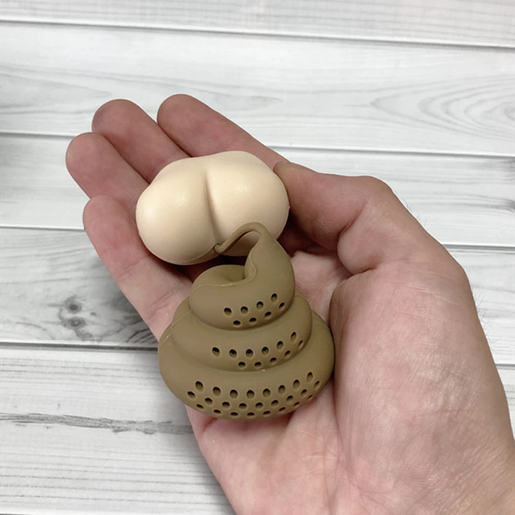 Poop Tea Strainer Reusable Silicone Herbal Spice Coffee Brewing Medicine Filter Tea Leaf Infuser for Kitchen Office Supplies
