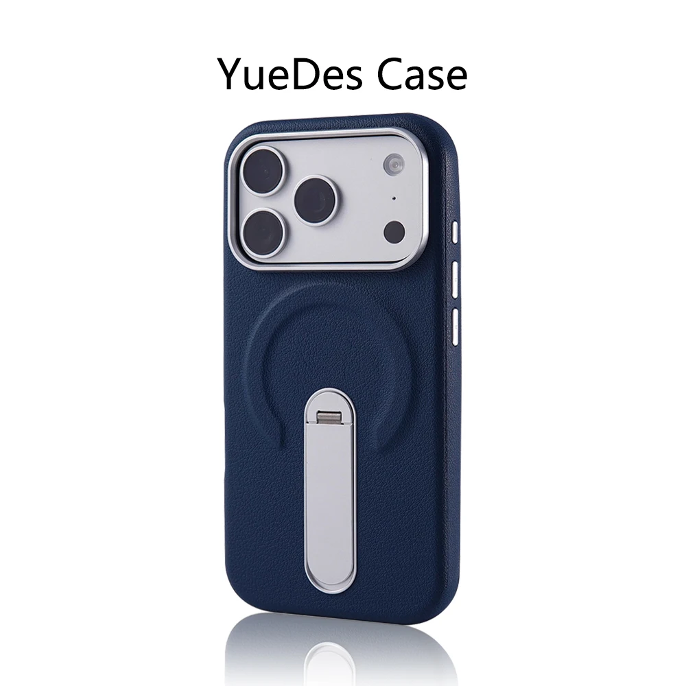 Premium Rotation Kickstand Business PU Leather Case with MagSafe Magnetic Matte Shockproof Cover