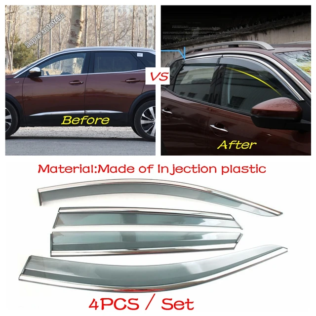 Deflectores para Peugeot 3008 T8 2011 ~ 2019 2015 2018, accesorios para  ventanas laterales de coche, cubierta de visera, protectores de cejas para  lluvia, embellecedor de visera solar - AliExpress
