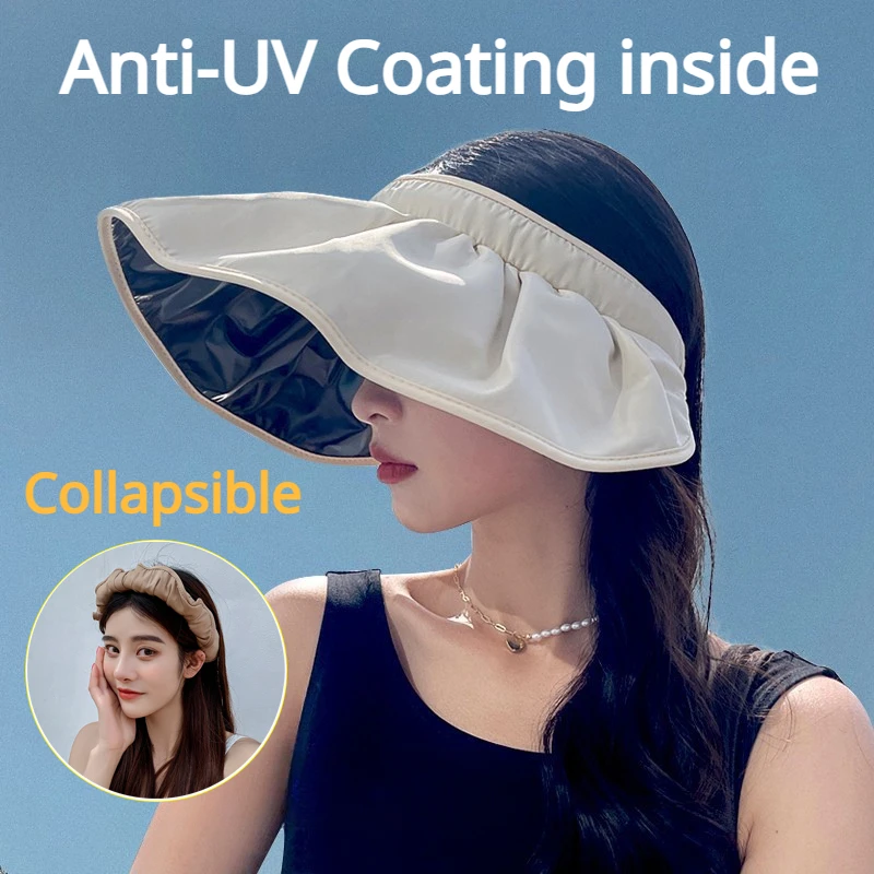 

Foldable Fisherman UV-proof Hat Summer Women Outdoor Beach Portable Sunhat Solid Color Adjustable Wide Brim Fisherman Hat Gifts
