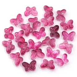 Colorful Glass Butterfly Lampwork Beads - 50pcs for Jewelry Making & DIY Accessories (Purple)
