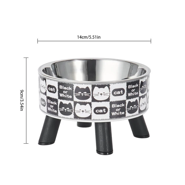 Stainless steel cat bowl - elevated pet feeding tray non-slip and non-dumping design puppy feeding water bowl high column bowl 2
