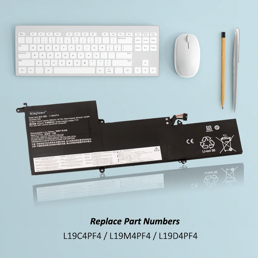 Bateria do Portátil de Kingsener L19m4pf4 L19d4pf4 L19c4pf4 5b10w65297 para Lenovo Ideapad Yoga Magro 714iil05 7-14are05 15.36v 60.7wh - Imagem 3