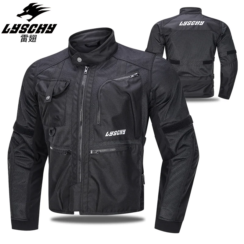 

LYSCHY Motorcycle Summer Mesh Breathable Riding CE Suit Men's Anti-fall Reflective Safety Vest Motorcyclist Racing Jacket