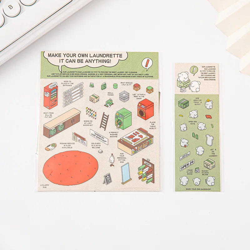 3D Sticker Mini cute animals Three-dimensional miniature scene DIY stationery Stickers Scrapbooking Pasting Cute Hand Account