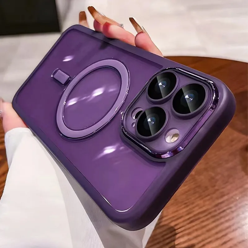 Transparent Magnetic Magsafe Phone Case For Iphone Wireless Charge_voghion.com