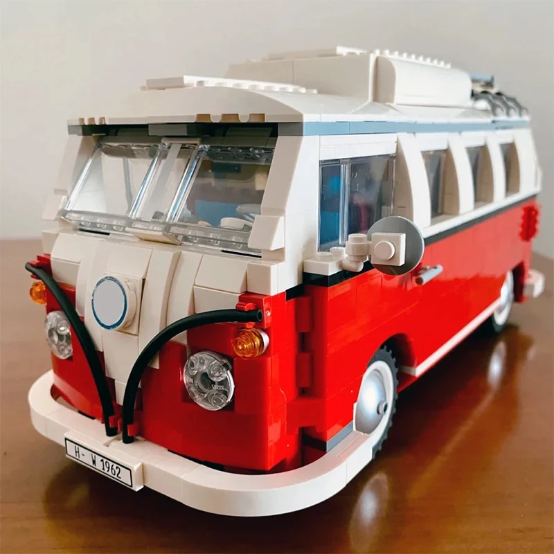 1332pcs Technical T1 Camper Van Bus Car Building Blocks Vehicle Assemble Model Fit MOC Set Bricks Toys For Boys Girl_voghion.com