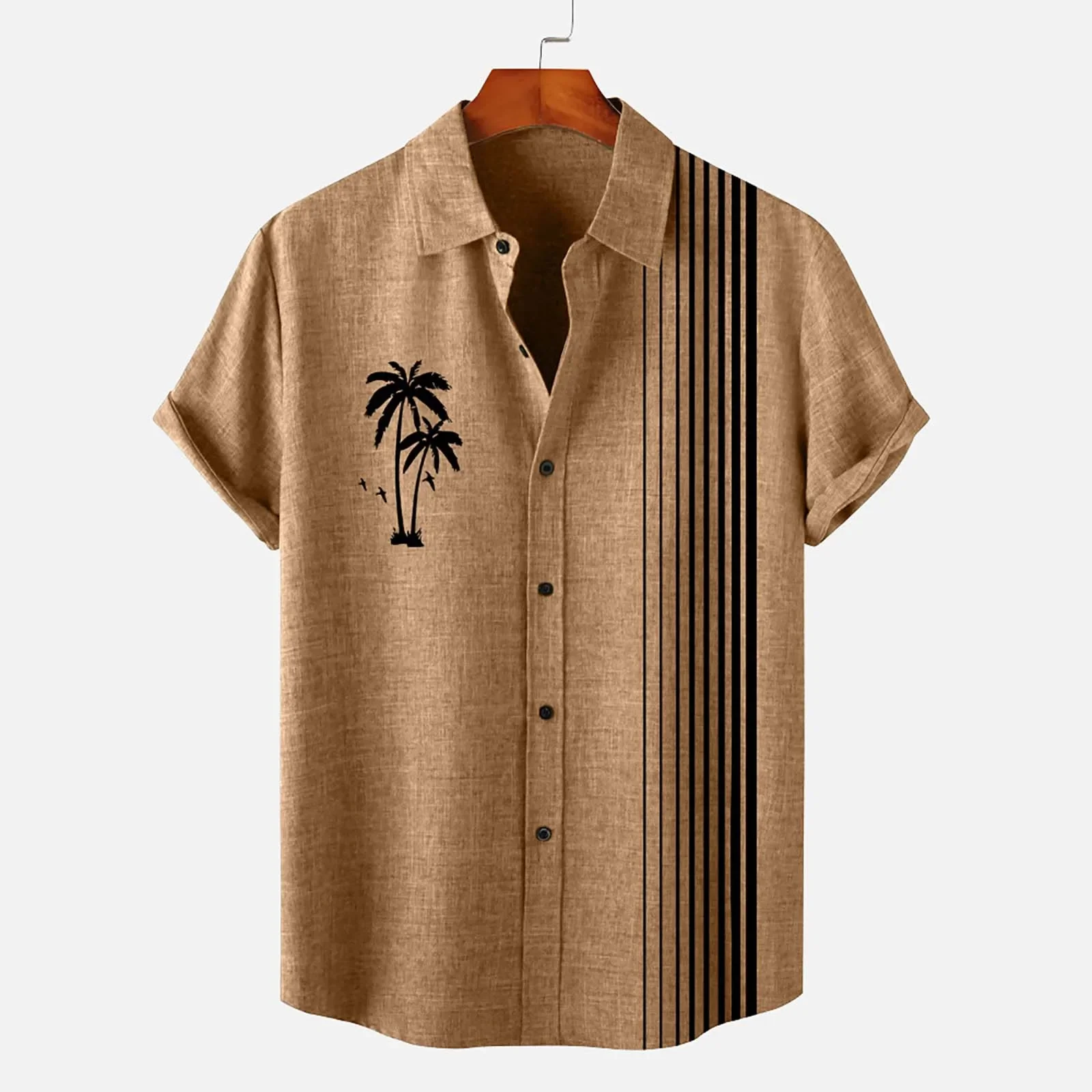 

Hawaii Shirt Men Summer 3d Coconut Tree Printed Holiday Short Sleeve Tops T-Shirt Oversized Blouse Leisure Shirts Men