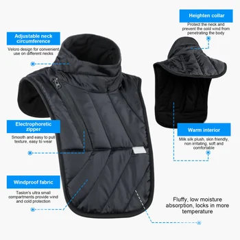 Winter Keeping Warm Neck Scarf Motorcyclist Rider Chest Neck Protector Windproof Warmer Scarf Bibs Motorcycle Thermal Collar 5