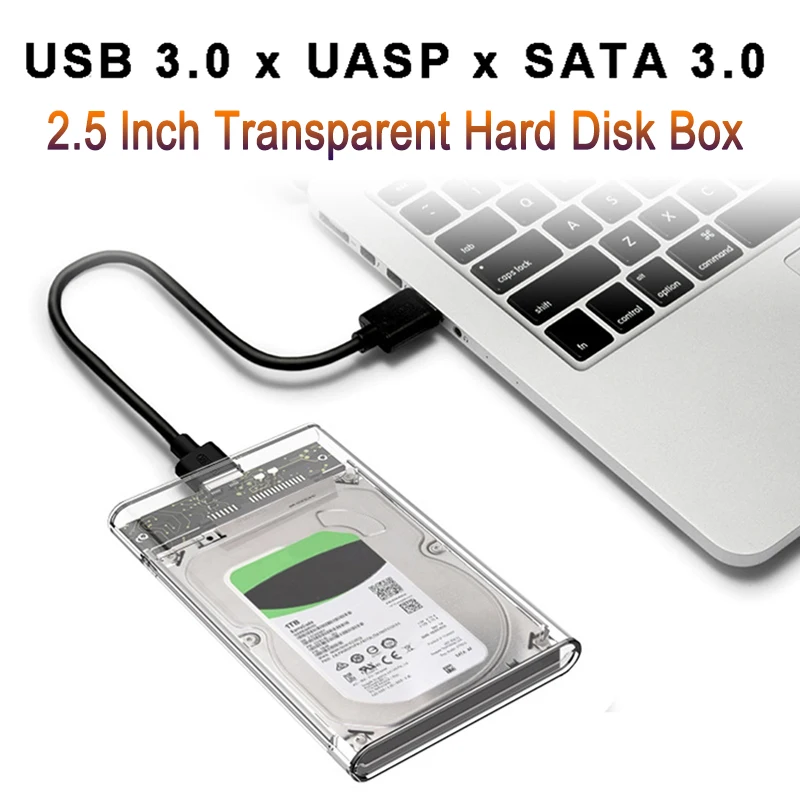Hard Disk Boxs Usb 3.0 2.5 Pollici Hdd Ssd Shell Sata Hdd Box Enclosure Hard Drive Disk Box Cable 5 Gbps Supporto 2Tb Uasp Per Laptop