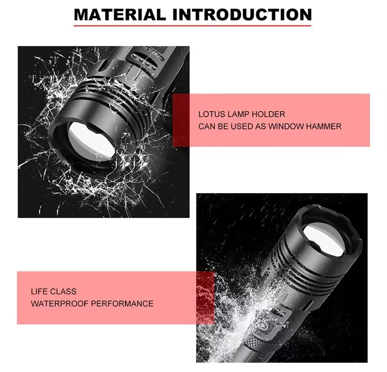 Super XHP120 Powerful Led Flashlight XHP90 High Power Torch Light Rechargeable Tactical Flashlight 18650 Usb Camping Lamp