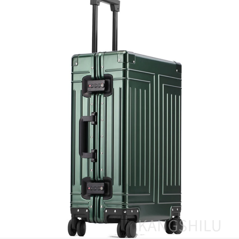 Carry-on Suitcase 20''24''26'' Aluminum-Magnesium Alloy Suitcases On Wheels Travel Trolley Case Rolling Luggage Aluminum Frame
