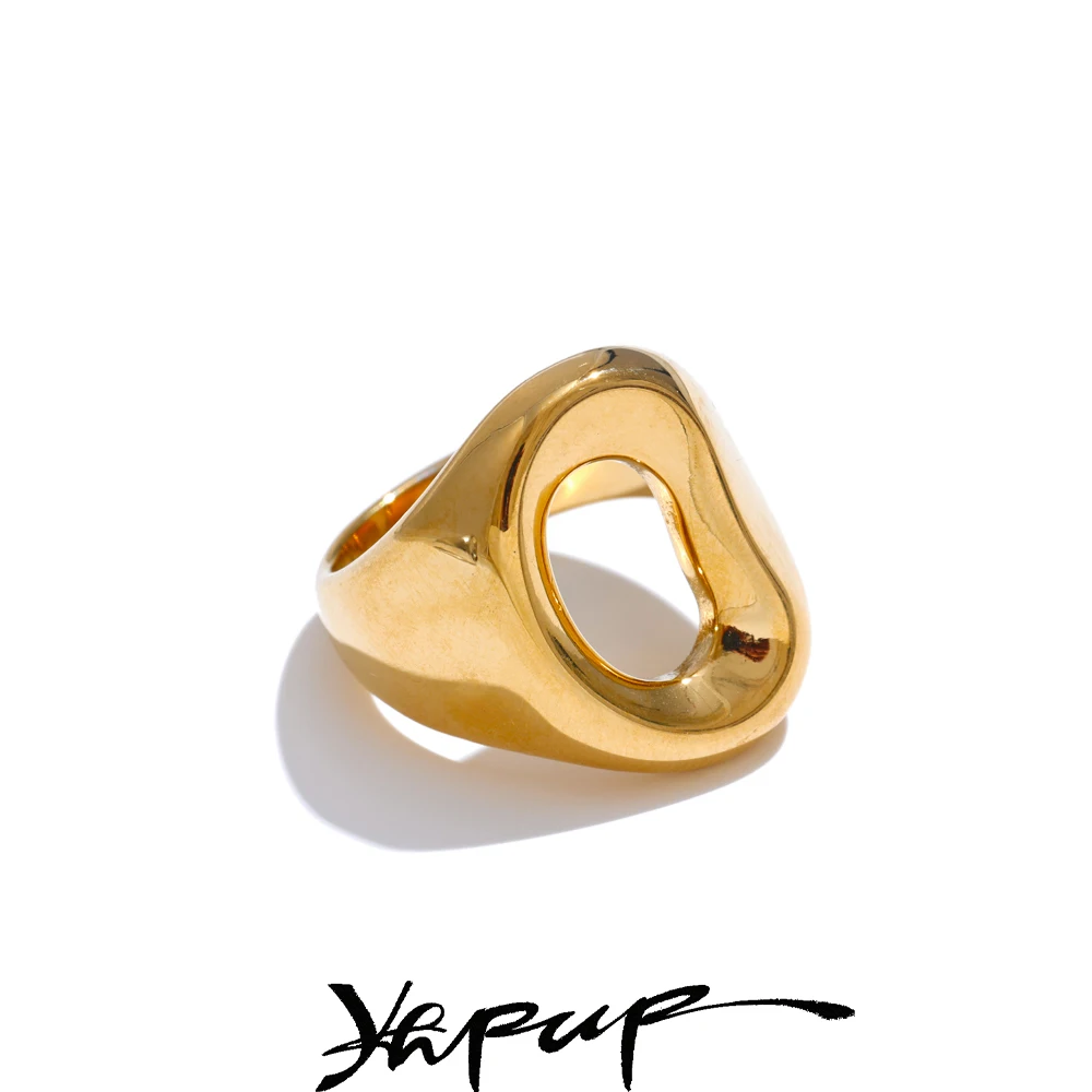 Yhpup Ring Geometric Hollow Fashion