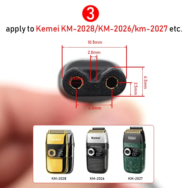 Original USB Power Charger Cable for Kemei 1986PG 1949 2028 2026 Professional Hair Clipper Hair Trimmer Machine Accessories 4