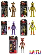  4pcs/Set FNAF At Five Nights Security Breach Action Figures Bonnie Foxy Toys 5 Fazbear Bear Doll Model Kids Toy Birthday Gifts 