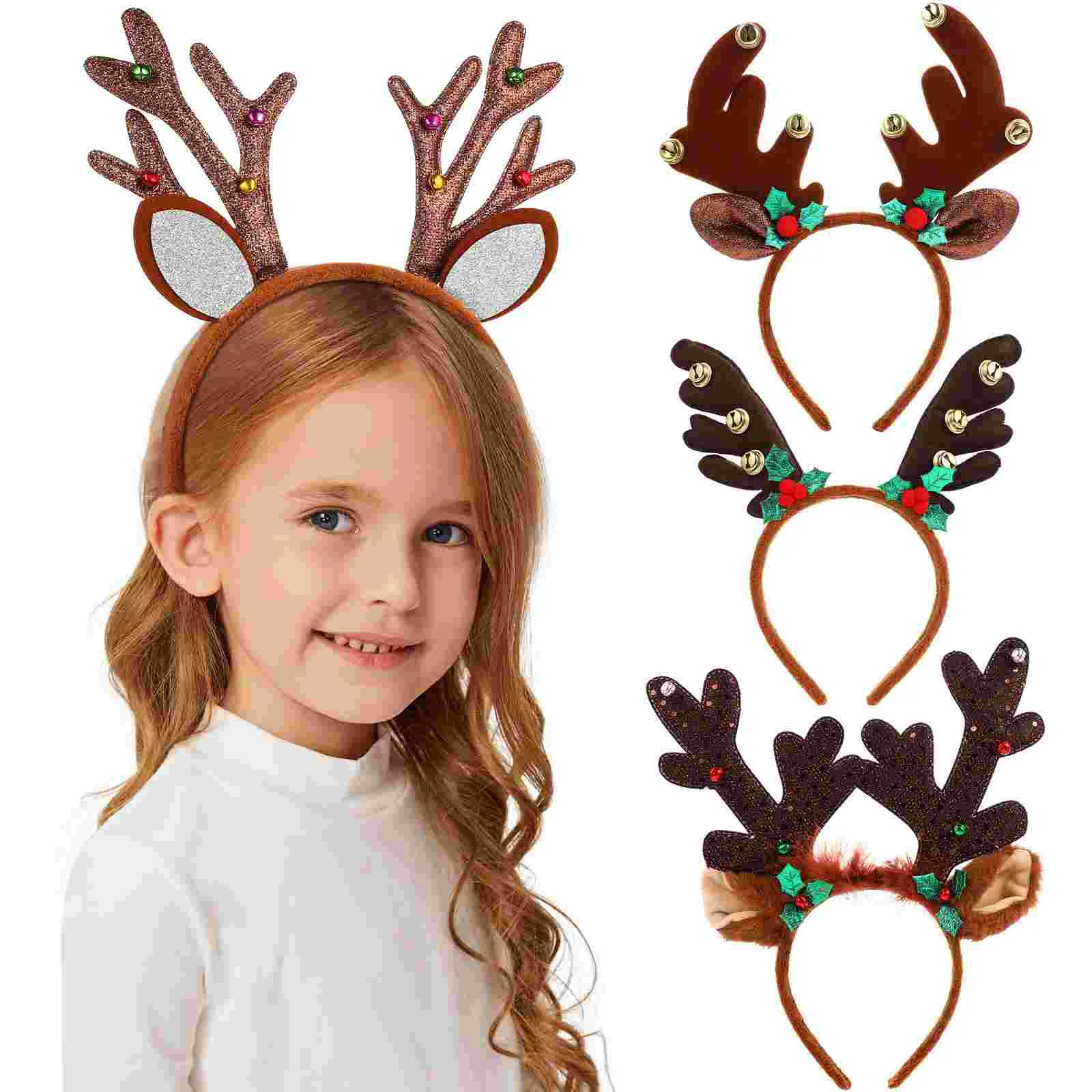 

Kidcore Clothes Hair Accessories Christmas Antlers Headband For Kids Kidcore Clothess Halloween Party Deer Xmas Flannel Miss