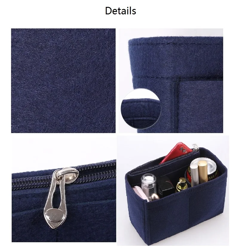 Fits For Goyard ANJOU Mini Felt Cloth Insert Bag Organizer Makeup Handbag Travel Inner Portable Cosmetic Original Organize Bags felt bag organizer