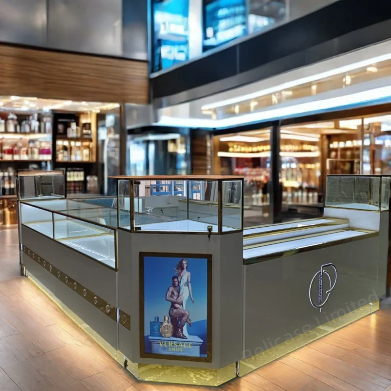 Personalizzato, Vendita Al Dettaglio Di Vendita Calda Vetrina In Legno Di Vetro Vetrina Vetrina Vetrina Profumo Vendita Chiosco Per Centri Commerciali