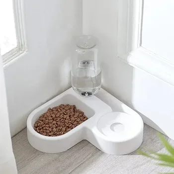 Cuenco doble para perros y gatos, juego de cuencos para comida y mascotas con, cuenco de alimentación para mascotas adecuado para gatos y perros pequeños 1