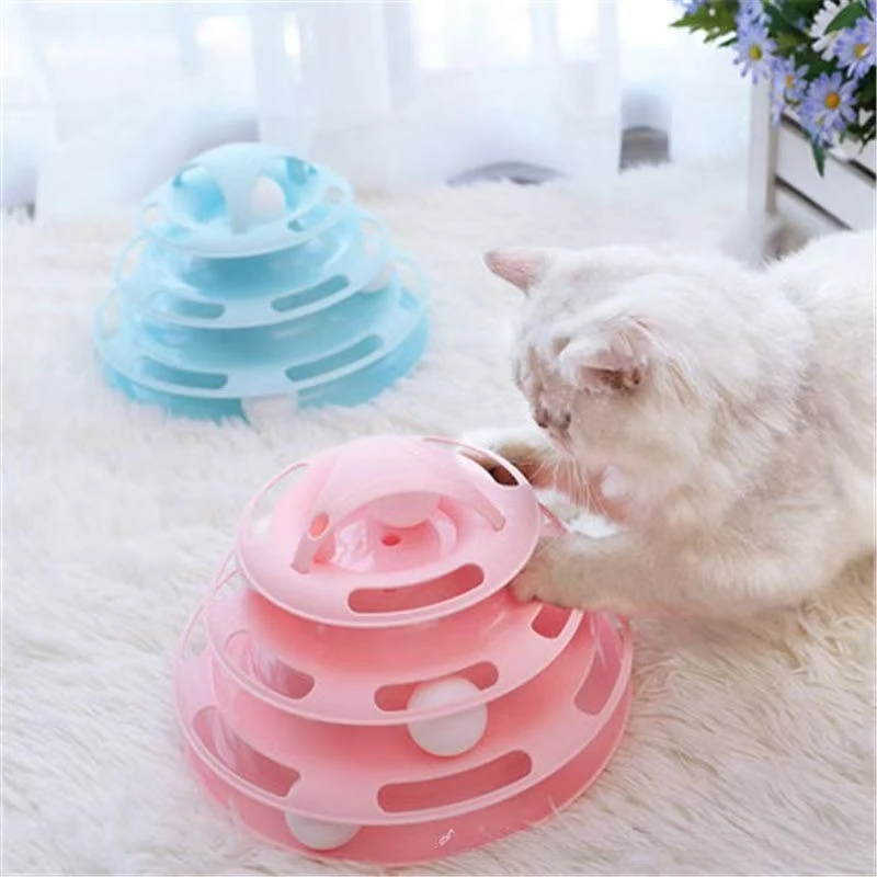 Levels Cats Toy Tower Tracks Cat Toys Interactive Cat Intelligence Training Amusement Plate Tower Pet Products Cat Tunnel
