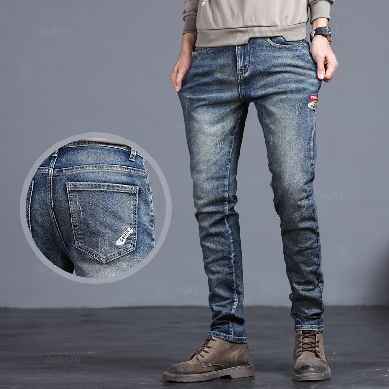 2024 New Men's Stretch Skinny Jeans Fashion Casual Cotton Denim Slim Fit  Pants Male Korean Trousers Streetwear Brand Clothing - AliExpress