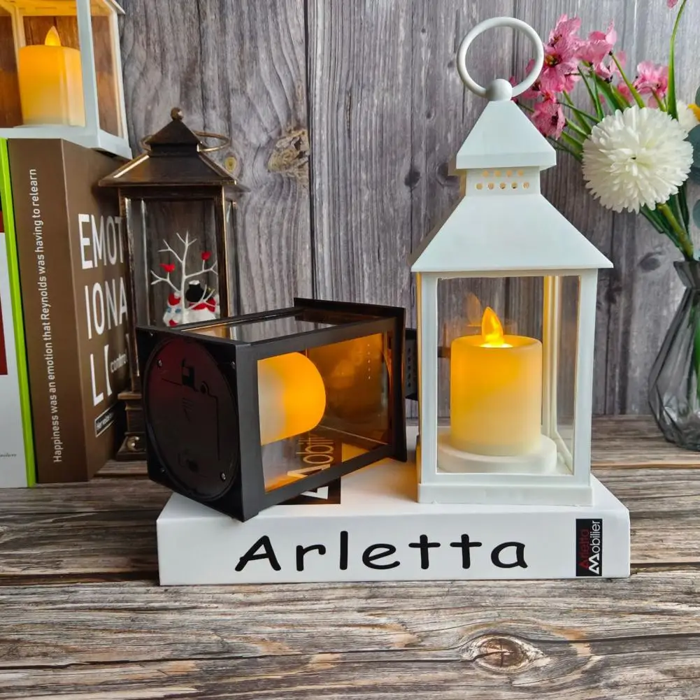 Lantern Ornaments Vintage LED Candle Emitting Color:Black 3
