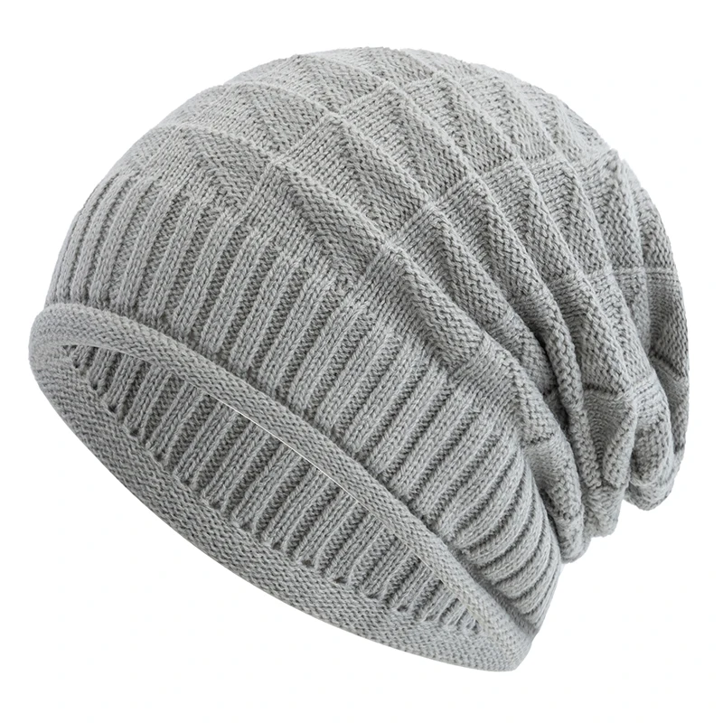 Hot Sale Long Size Winter Hat Casual Street Autumn Daily Beanies For Men & Women Solid Bonnet Cap