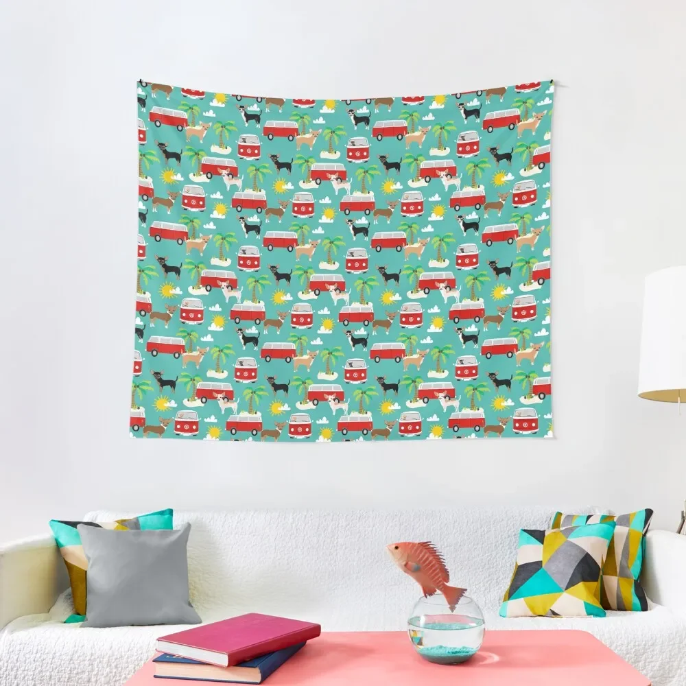 

Chihuahua minibus hippie life dog breed beach surfing socal pet friendly dog breeds by PetFriendly Tapestry Room Design Tapestry