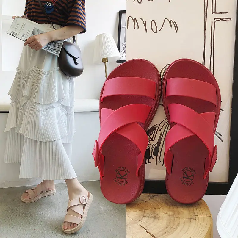 

2022 Women Brand Slippers Summer Slides Open Toe Flat Casual Shoes Leisure Sandal Female Beach Flip Flops Chaussure Femme