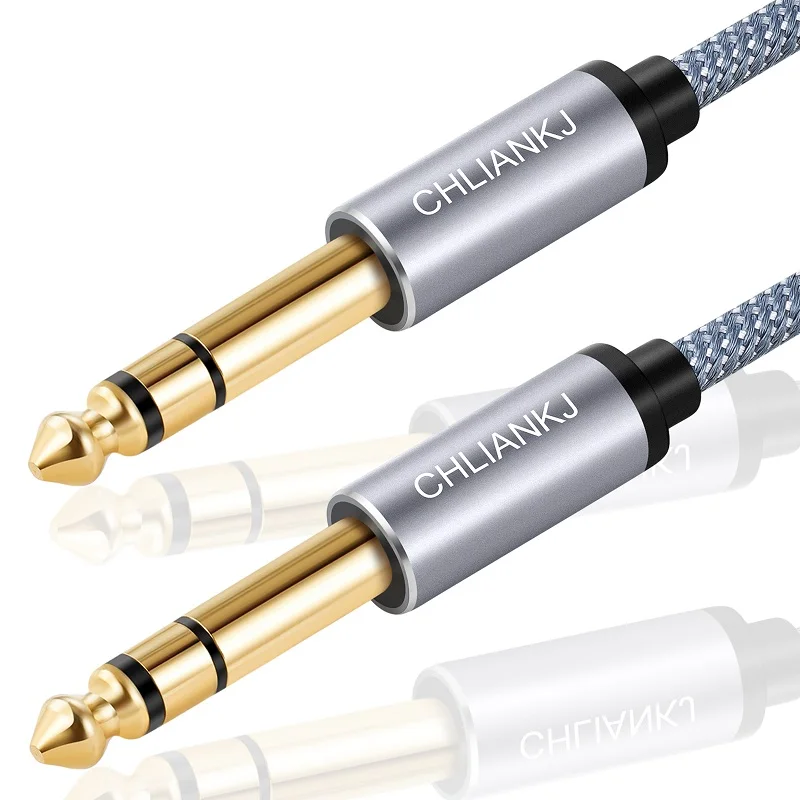 SHULIANCABLE 6.35mm Guitar Audio Cable, Nylon Braided 6.35mm to 6.35mm Jack Audio Cable for Electric Guitar, Keyboards, Etc