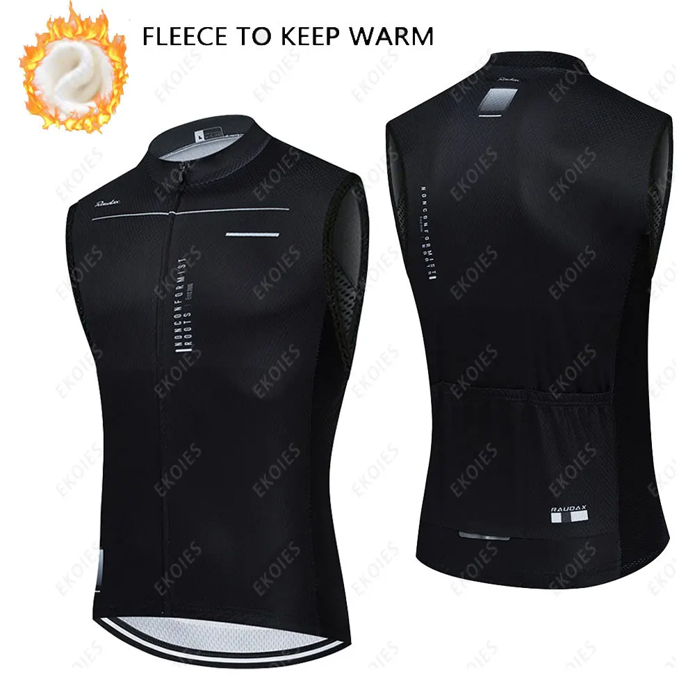 Cycling Jersey Cycling Vest Winter Thermal Fleece Cycling Vest New Sleeveless Cycling Vest Warm Bicycle MTB Road Bike Tops Warm Jersey Men