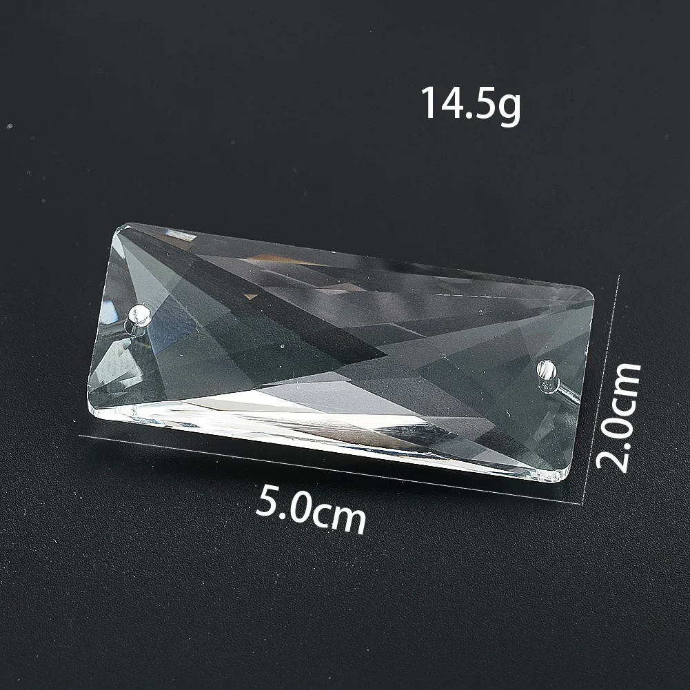 2pcs Strip Crystal Prism Pendant Faceted Clear 2 Hole Glass Pendant for Living Room Chandelier Crystal Replacement Accessories