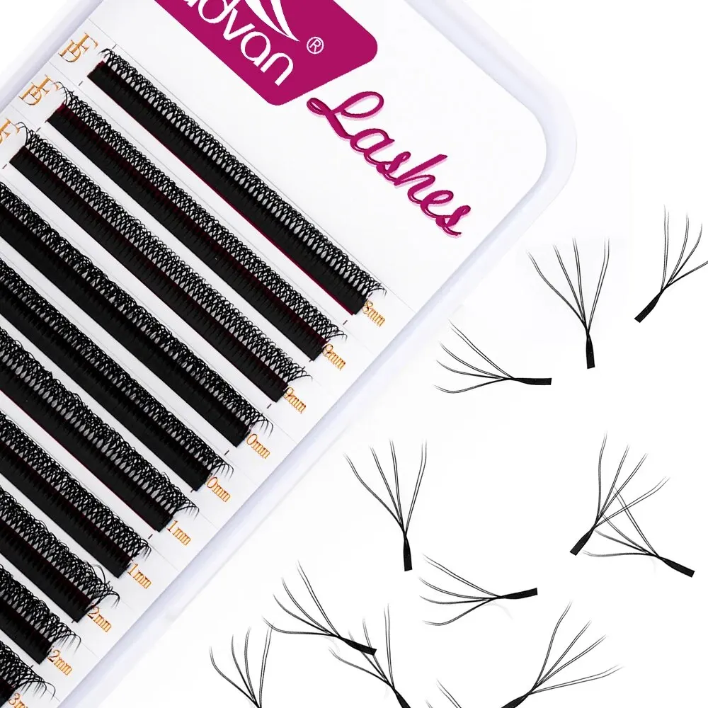 FADVAN 6D/8D W-Form (doppelte Schichten 4D/3D-W-Form) C/D/L Curl Wimpernverlängerung Natürliches weiches Volumen Fan Lash Vorgefertigte Wimpern – Detail 10