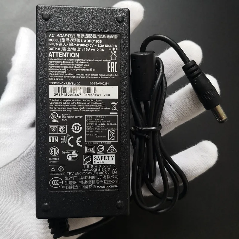 

Genuine ADPC1936 19V 2A 37W AC Adapter For PHILIPS 220C4LSB/93 226V4TFB/93 226V4TFB 220C4LSB LCD Monitor AC Power Supply Charger