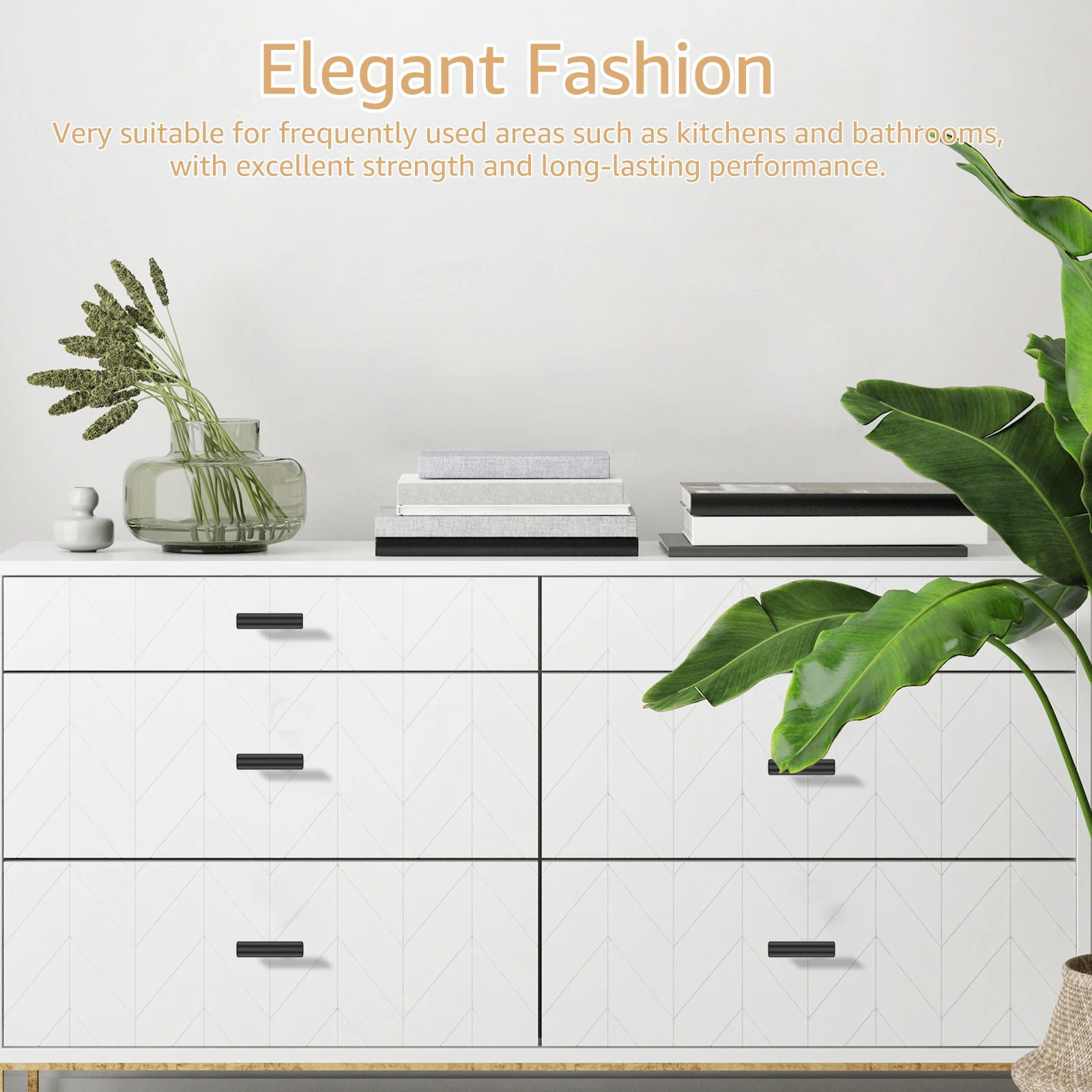 20 Pack Cabinet Knobs Matte Black Stainless Steel Kitchen Drawer Pulls Single Hole T-Shaped Handles 2 Inch Overall Length