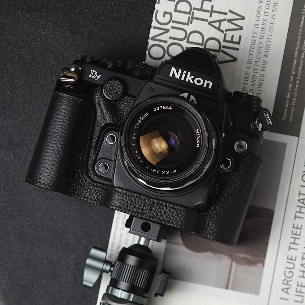 Custodia In Pelle Per Nikon DF, Custodia Nera Per Fotocamera Con Cinturino - Italia - Foto 14