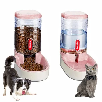 Large gravity pet feeder and water dispenser set