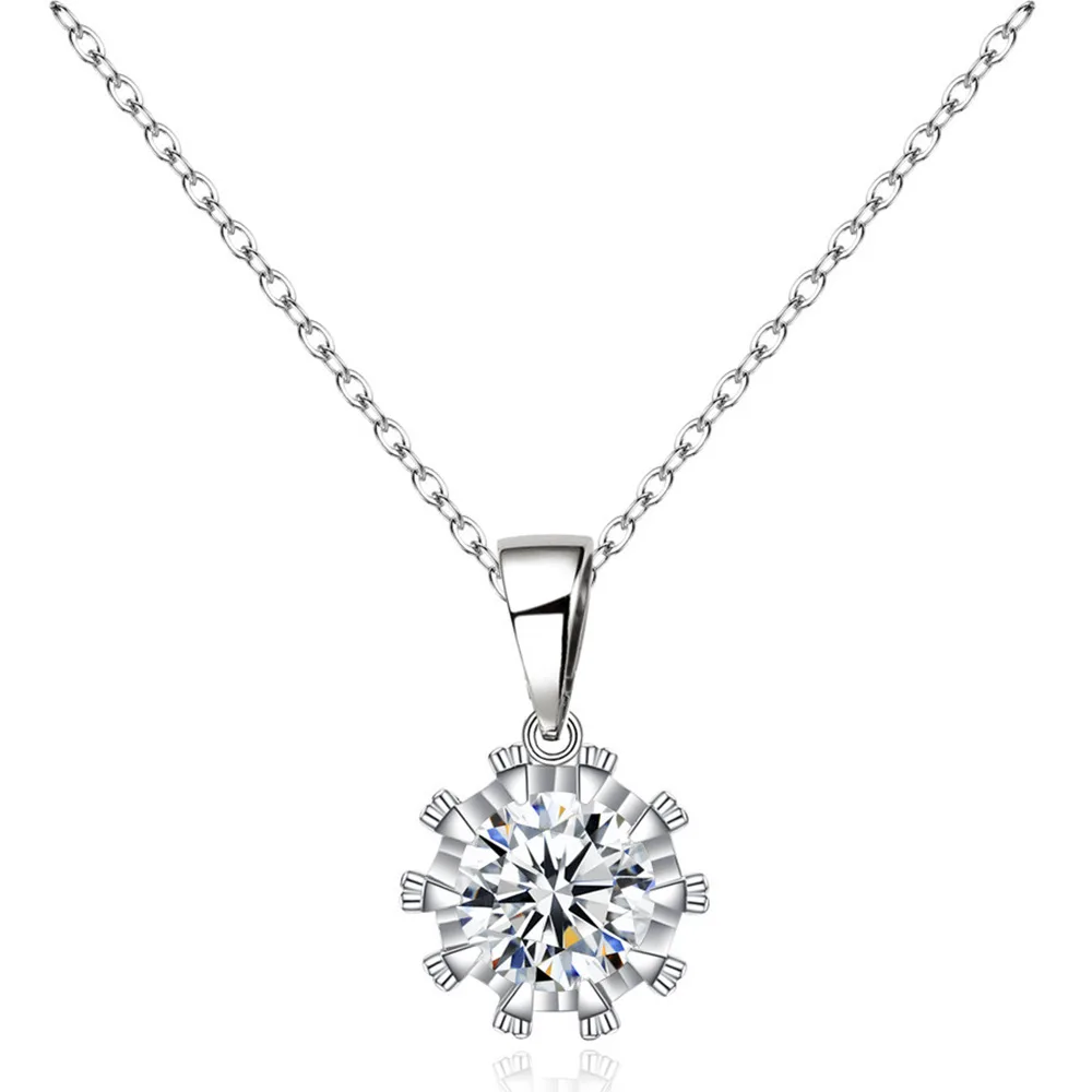 European Hyperbole 925 Sterling Silver New Ladies Fashion Jewelry Temperament Zircon Crystal Charm Pendant Necklaces For Women