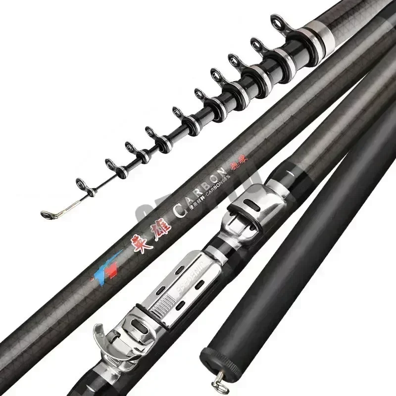 aliexpress.com - 2.7M 3.6M 4.5M 5.4M 6.3M 7.2M Carbon Telescopic Rock Fishing Rod Ultra Light Rod Lure Carp Travel Ocean Spinning Fishing Rod