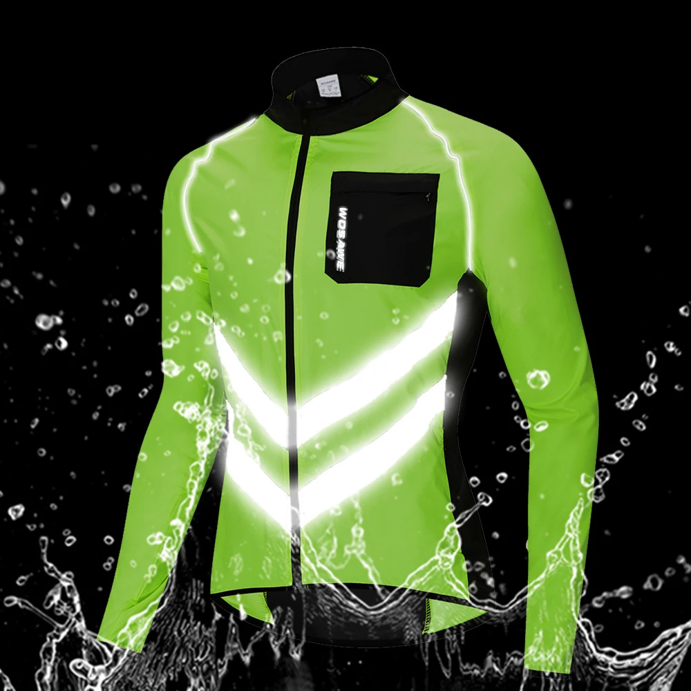 Cycling Rain Jacket High Visibility MTB Bike Windbreaker
