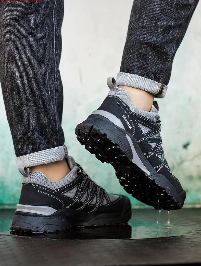 High-end Men's Steel Toe Safety Shoes Puncture-proof Work Boots_voghion.com
