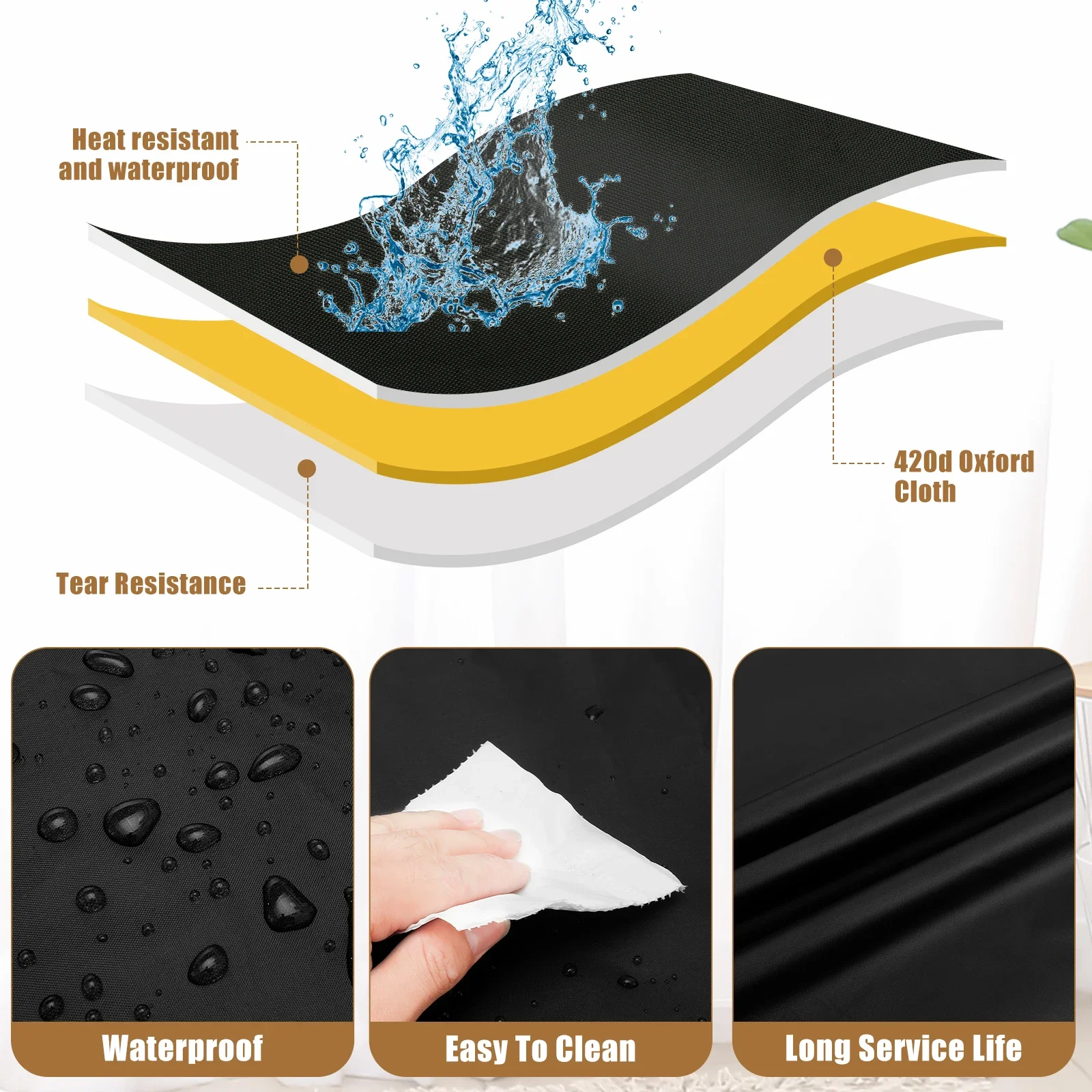 Pizza Oven Cover Waterproof 420D Oxford Cloth Portable Outdoor Grill Oven Protective Cover Camping Outdoor Garden BBQ Accessorie