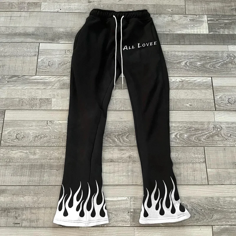 Y2K Flared Pants For Women 3D Printing Casual Fashion Spring Autumn High Waist Long Trousers Vintage Streetwear