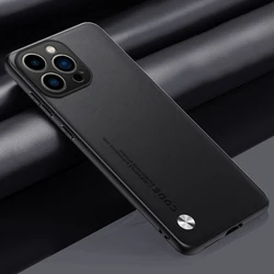 Luxury PU Leather Soft Silicone Protective Phone Case Cover - iPhone 12 Mini (Black)