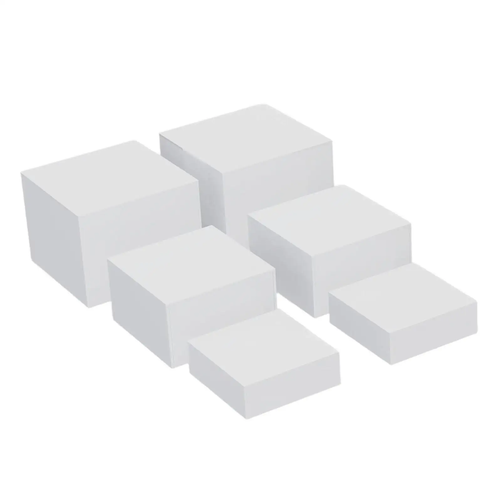 6x Acrylic Risers Display Stands with Hollow bottoms Buffer Risers for Food Collectibles Catering Jewelry Art Photography