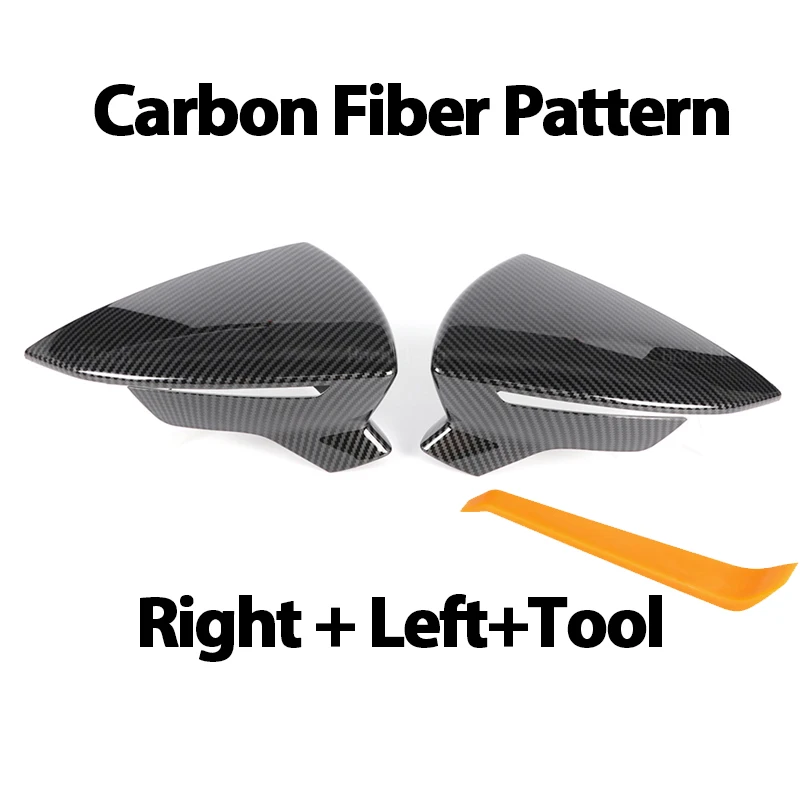 Gloss Black Carbon Look Car Side Rearview Mirror Cover Accessories