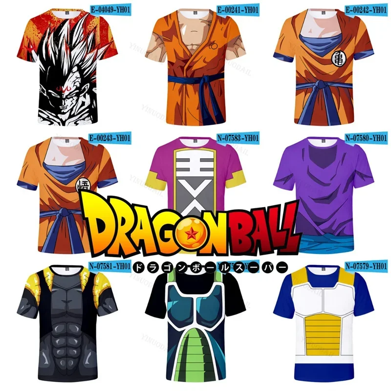 Super Saiyan Dragon Ball Z T-Shirt Estiva T-Shirt Oversize Cool Thin Vegeta Son Goku Top Uomo Personalità Capispalla Top